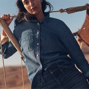 Madewell Denim Oversized Ex-Boyfriend Shirt XS